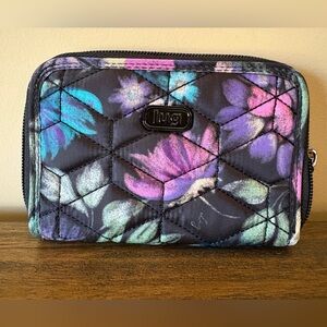Lug Rodeo 2 RFID Wristlet Wallet. Bloom Black. NWT